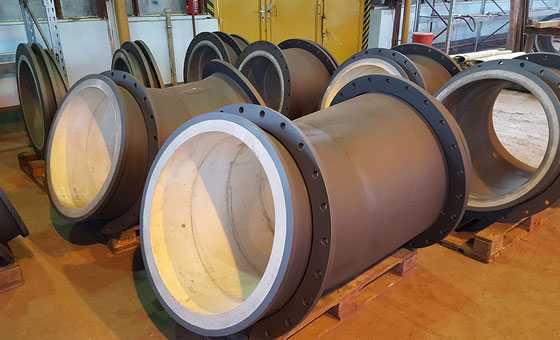 Футеровка трубопроводов базальтовым литьем